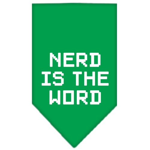 Nerd is the Word Screen Print Bandana Emerald Green Large